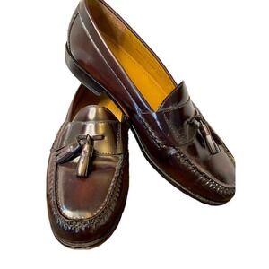 Cole Haan Men's Pinch Tassel Leather Shoes, Dark Burgundy #03507 Size 11 D